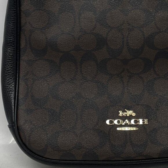 Coach Ellie Dark Brown Black Signature Canvas Crossbody Shoulder Bag - Picture 7 of 16